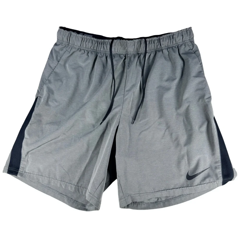 Nike Dri-FIT Athletic Shorts Gray Side Stripe XL Polyester Spandex Mens